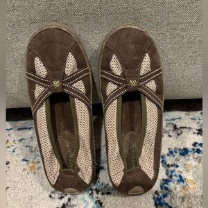 Terrasoles Echo Shoes Womans Size 8 Crossband Slip On Loafer Browns